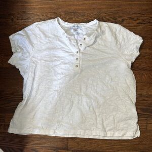 Nine West Jeans Women's Button Down White Top